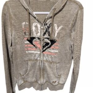 Roxy Tan Zip-Up Hoodie